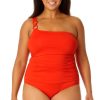 Women Anne Cole | Ring Strap Asymmetric One Piece Swimsuit