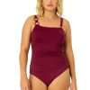 Women Anne Cole | Women'S Live In Color Ring Strap Asymmetric One Piece Swimsuit