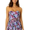 Women Anne Cole | Women'S Meadow Bouquet Strapless Mesh Insert Swim Dress