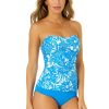 Women Anne Cole | Women'S Midnight Floral Twist Front Bandeaukini Swim Top