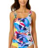 Women Anne Cole | Women'S Tropic Stamp Rectangle Strap One Piece Swimsuit