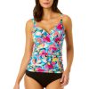 Women Anne Cole | Women'S Amalfi Floral Twist Front Underwire Tankini Swim Top