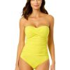 Women Anne Cole | Women'S Live In Color Twist Front Shirred One Piece Swimsuit